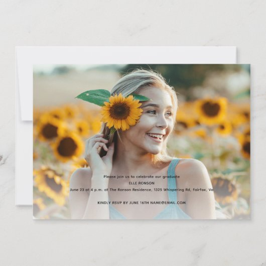 Moderne Script 2 Foto Graduation Party Einladung (Rückseite)