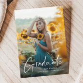 Moderne Script 2 Foto Graduation Party Einladung