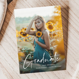 Moderne Script 2 Foto Graduation Party Einladung