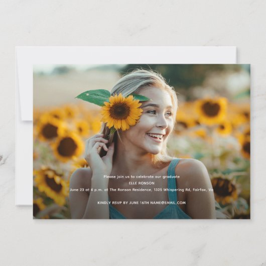 Moderne Script 2 Foto Graduation Party Einladung (Rückseite)