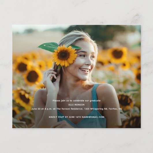 Moderne Script 2 Foto Graduation Party Einladung (Rückseite)