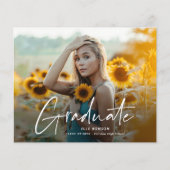 Moderne Script 2 Foto Graduation Party Einladung (Vorderseite)