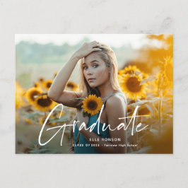 Moderne Script 2 Foto Graduation Party Einladungspostkarte