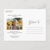 Moderne Script 2 Foto Graduation Party Einladungspostkarte (Rückseite)