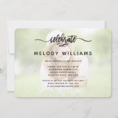 Moderne Script-2-Foto-Graduierungspartei mit Pinse Einladung (Rückseite)