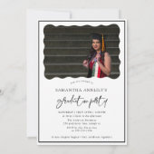 Moderne Script 2 Fotos Graduation Party Einladung (Rückseite)