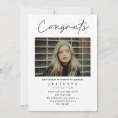 Moderne Script 3 Foto Collage Graduation Party Einladung (Rückseite)