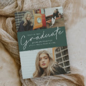 Moderne Script 3 Foto Collage Graduation Party Einladung