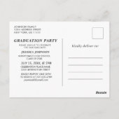 Moderne Script 3 FOTO Graduation Party Einladung Postkarte (Rückseite)