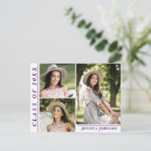 Moderne Script 3 FOTO Graduation Party Einladung Postkarte (Stehend Vorderseite)