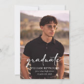 Moderne Script 4 Foto Collage Graduation Party Einladung (Rückseite)