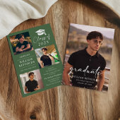 Moderne Script 4 Foto Collage Graduation Party Einladung