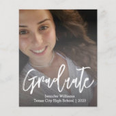 moderne Script Abschluss 2025 Foto Einladung (Vorderseite)