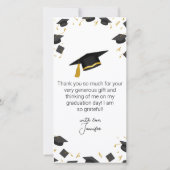 moderne Script Abschluss 3 Foto Stand 2025 Dankeskarte (Rückseite)