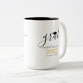 Moderne Script-Abschluss-Klasse 2025 Zweifarbige Tasse (VorderseiteRechts)