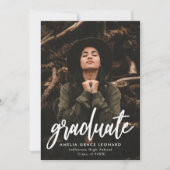 Moderne Script Aquamarin Green Foto Graduation Par Einladung (Vorderseite)