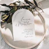Moderne Script Arch Black & White Wedding Einladung