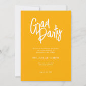 Moderne Script Arch Foto Yellow Graduation Party Einladung (Rückseite)