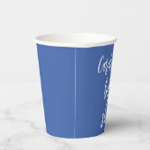 Moderne Script Baby Dusche Custom French Blue Pappbecher (Rechts)