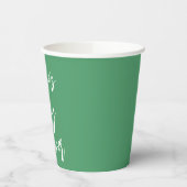 Moderne Script Baby Dusche Custom Kelly Green Pappbecher (Links)