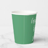 Moderne Script Baby Dusche Custom Kelly Green Pappbecher (Rechts)