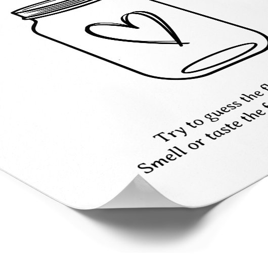 Moderne Script Baby-Dusche schätzt das Baby Food-Z Poster (Ecke)