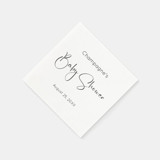 Moderne Script Baby Dusche Serviette (Ecke)