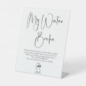 Moderne Script Baby Dusche Spiel mein Wasser Broke Sockelschild (Vorderseite)