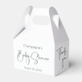 Moderne Script Baby Dusche Vielen Dank für Ihr Int Geschenkschachtel (Rückseite)