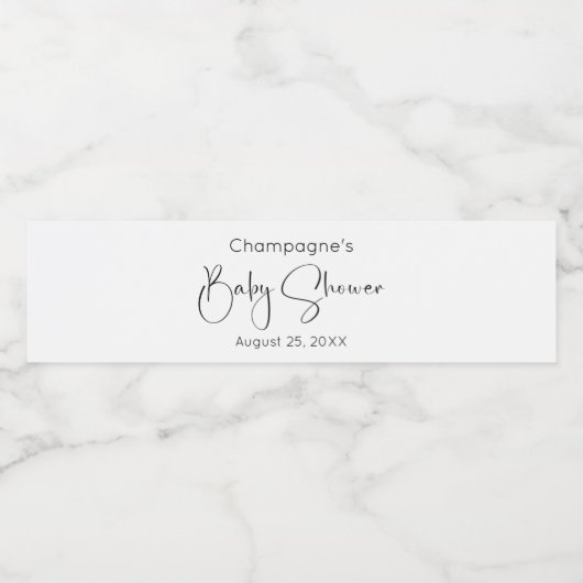 Moderne Script Baby Dusche Wasserflaschenetikett (Einzelnes Label)