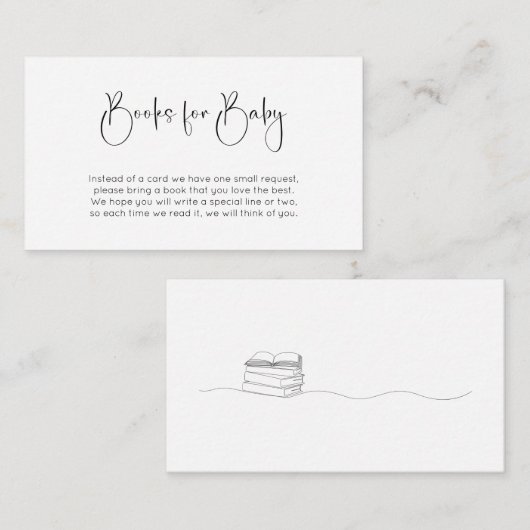 Moderne Script Baby Shooting Books für Baby Begleitkarte (Vorne/Hinten)