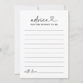 Moderne Script Baby Shower Admin Card Einladung (Vorderseite)