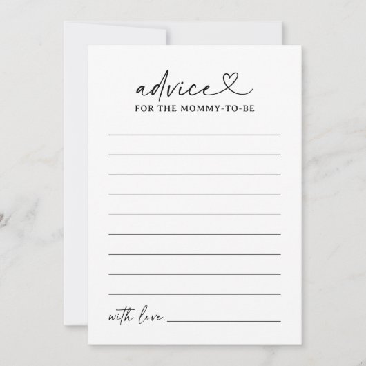 Moderne Script Baby Shower Admin Card Einladung (Vorderseite)