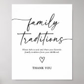 Moderne Script Baby Shower Familientraditionen Unt Poster (Vorne)