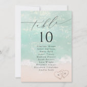 Moderne Script Beach Tischnummer Seekarte (Vorderseite)