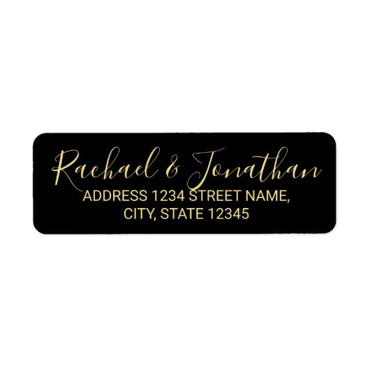 Moderne Script Black and Gold Wedding (Vorne)