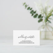Moderne Script Black and White Wedding Website Begleitkarte (Stehend Vorderseite)