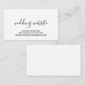 Moderne Script Black and White Wedding Website Begleitkarte (Vorne/Hinten)