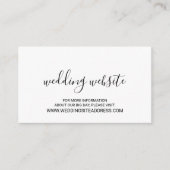 Moderne Script Black and White Wedding Website Begleitkarte (Vorderseite)