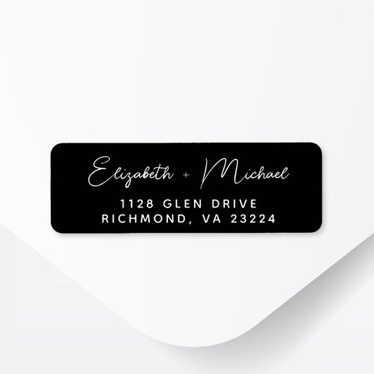 Moderne Script Black Wedding Rücksendeadresse