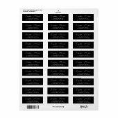 Moderne Script Black Wedding Rücksendeadresse (Vorne)