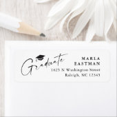 Moderne Script Black & White Abschluss Address (Insitu)