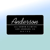 Moderne Script Black & White Rücksendeadresse Adressaufkleber