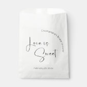 Moderne Script Brautparty Liebe ist Sweet Geschenktütchen (Vorderseite)