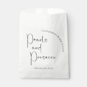 Moderne Script Brautparty Perlen und Prosecco Geschenktütchen (Vorderseite)
