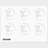 Moderne Script Brautparty Perlen und Prosecco Runder Aufkleber (Blatt)