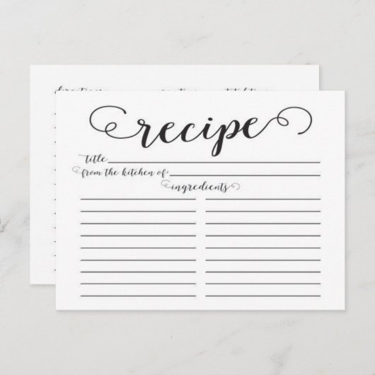 Moderne Script-Brautparty-Rezeptionskarten Postkarte (Vorne/Hinten)