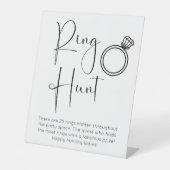 Moderne Script-Brautparty-Ringjagd Sockelschild (Vorderseite)