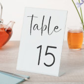 Moderne Script-Brautparty-Tischnummer Sockelschild (In Situ)