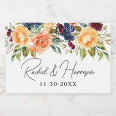 Moderne Script Bridge and Groom Wedding Monogram Schaumweinetikett (Einzelnes Label)